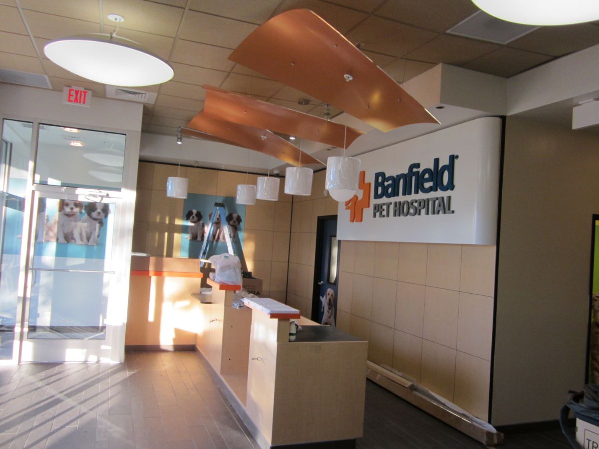 The front desk inside the Banfield Pembroke Pines W hospital