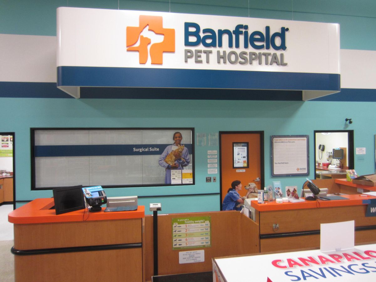 The Banfield Eastvale front desk and check-in