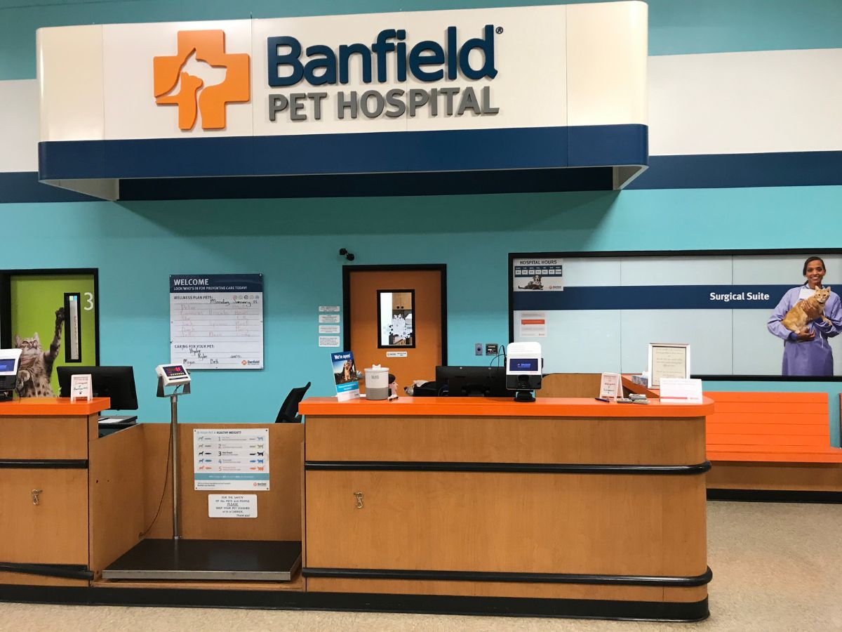 The Spring Meadows Banfield hospital front desk and check-in area