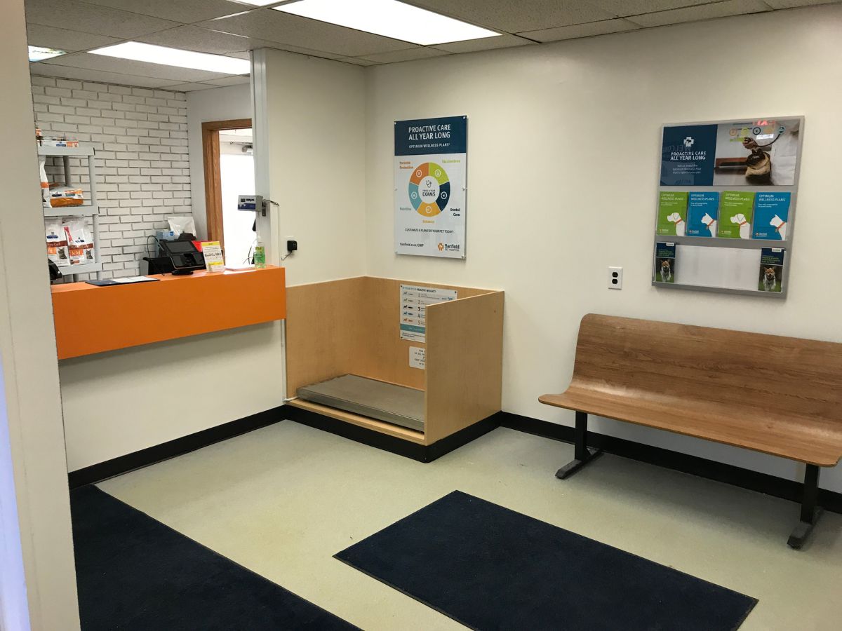 The Waterford Banfield hospital lobby and check-in