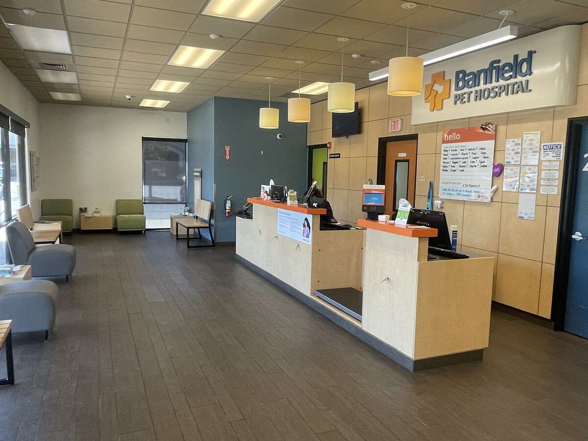 The front desk and check-in area at the Antelope Banfield hospital
