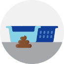 Illustration of a poop outside of a litterbox