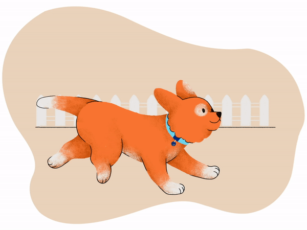 Illustration of a puppy running
