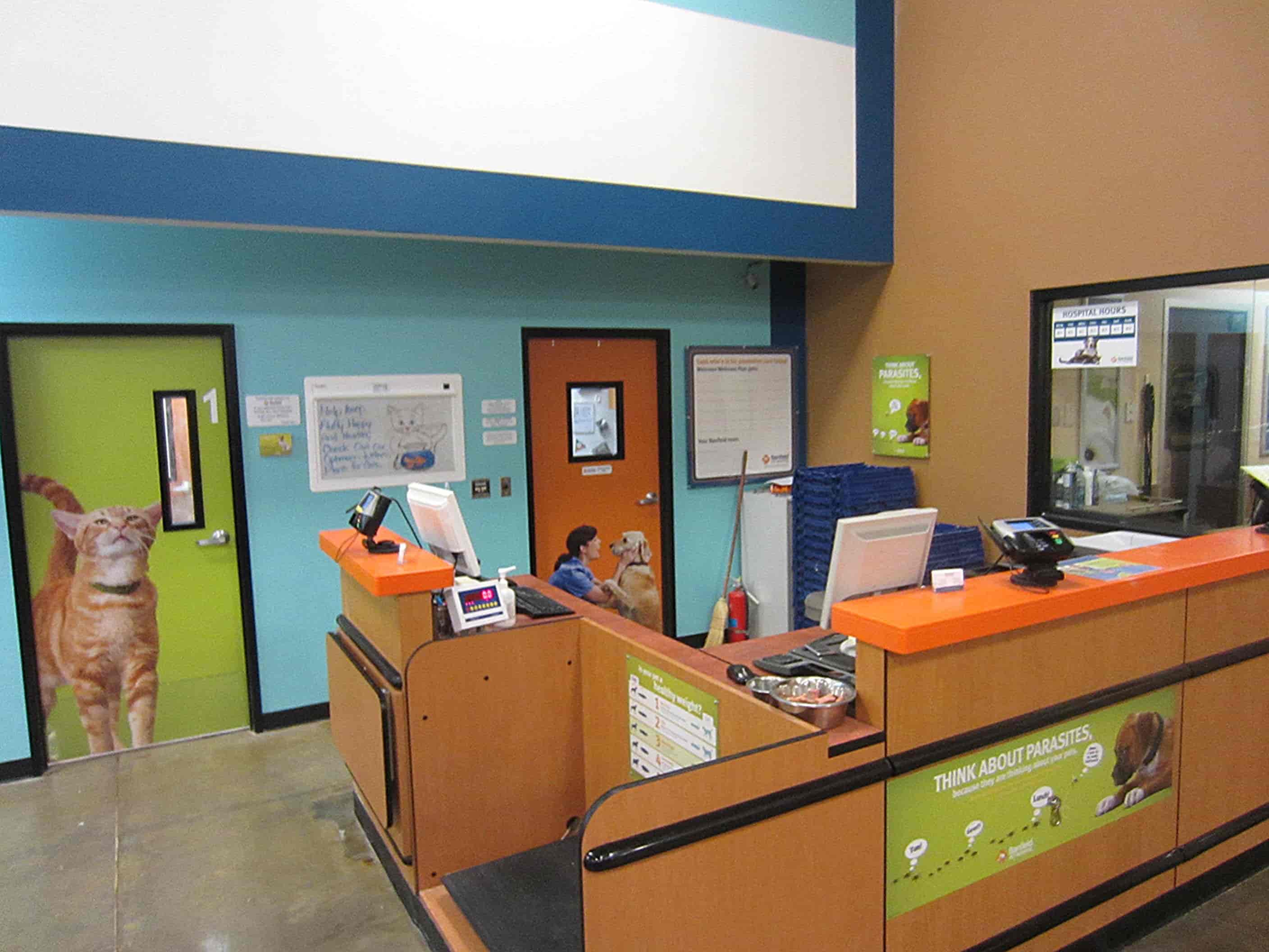 Front desk and entrance to exam rooms