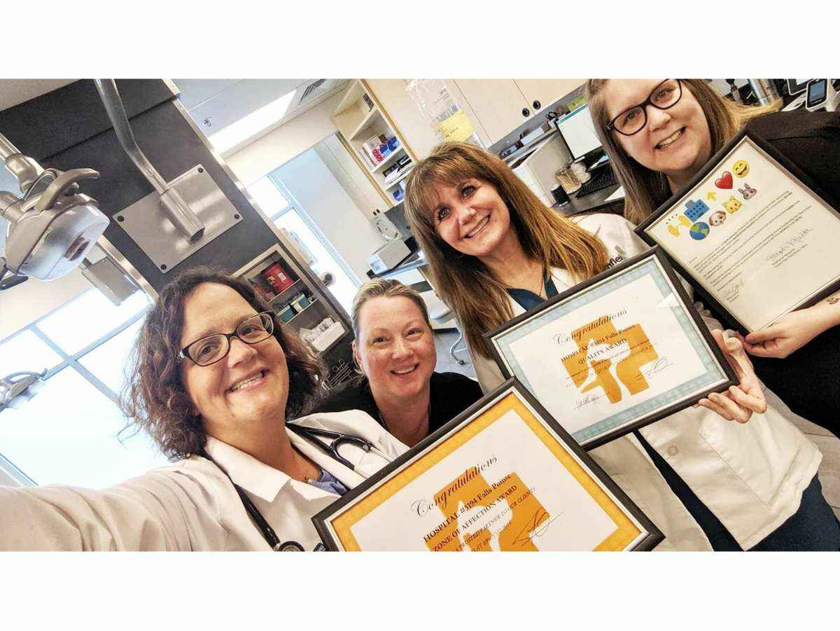 4 Banfield Associates holding award certificates